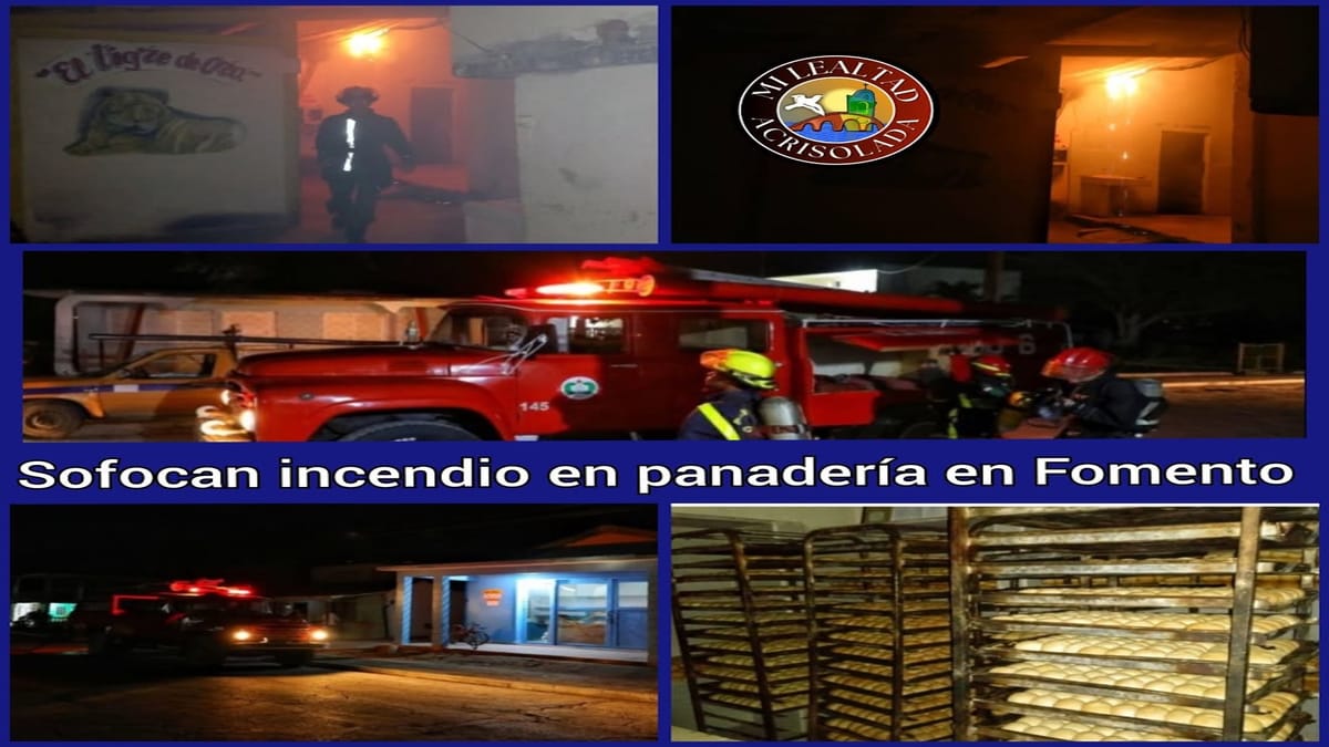 Incendio en panadería de Fomento es controlado sin pérdidas humanas ni afectaciones mayores