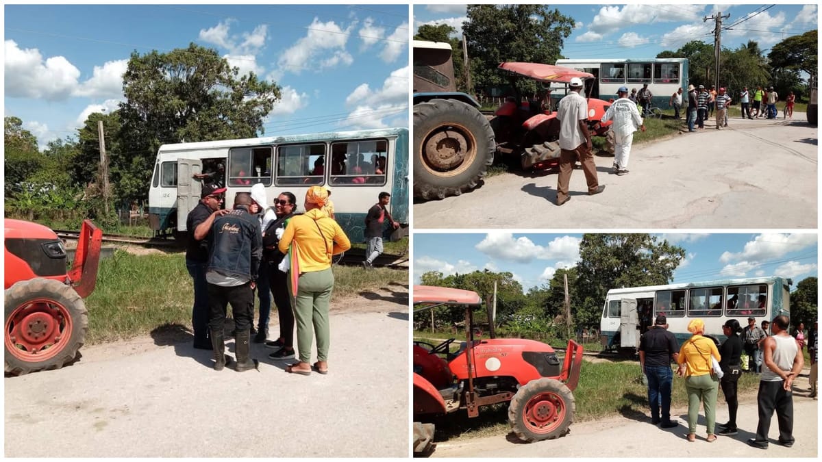 Ferrobús colisiona con tractor en Las Tunas sin dejar lesionados