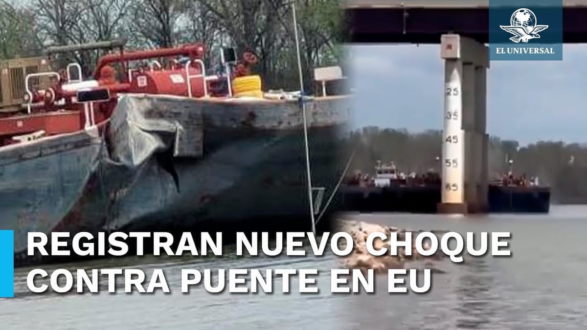 Barcaza choca contra un puente sobre el rio Arkansas en Oklahoma