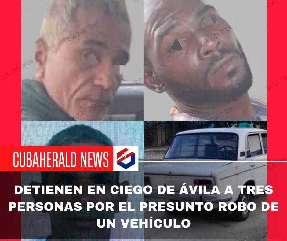 Detienen en Ciego de Ávila a tres personas por el presunto robo de un vehículo