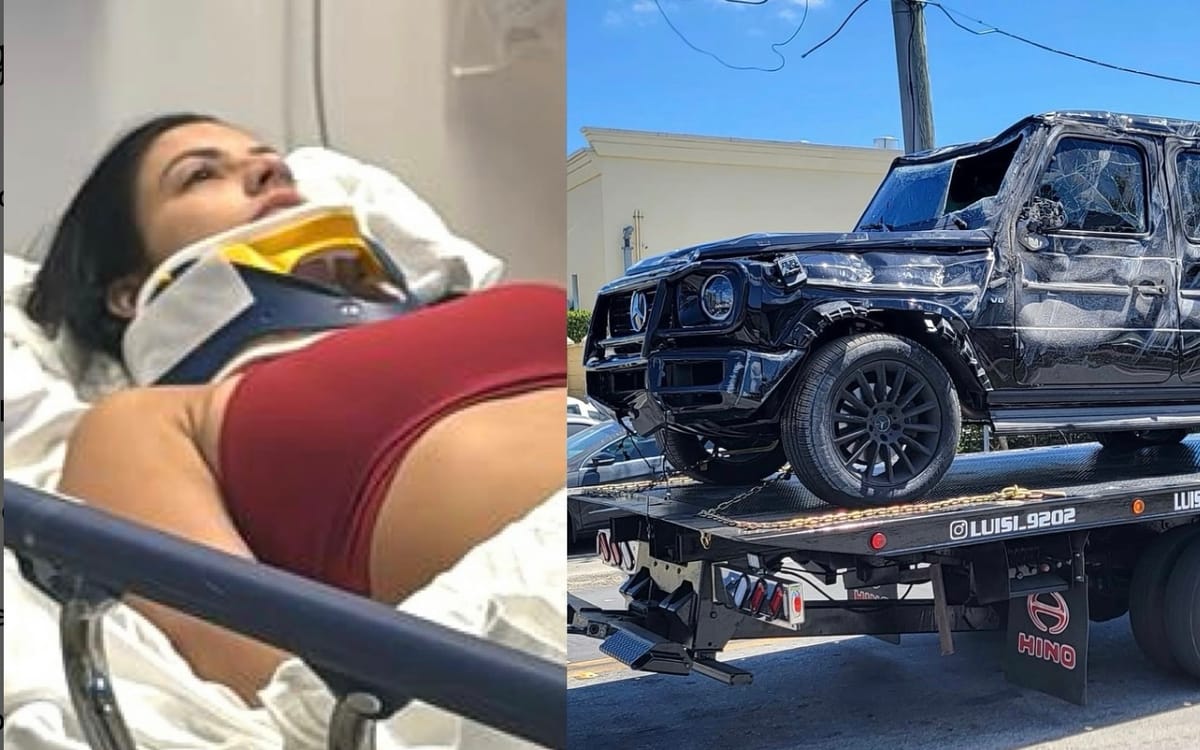 Esposa de Osniel Bebeshito se recupera tras aparatoso accidente en Miami