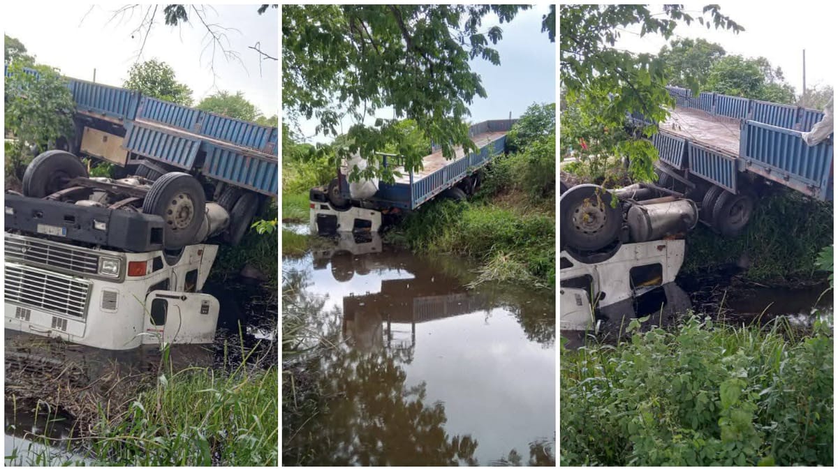 Camión de carga se vuelca en la carretera Las Tunas-Bayamo: investigan las causas del accidente