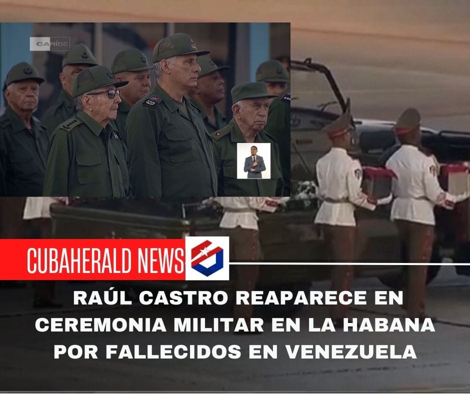 Raúl Castro reaparece en ceremonia militar en La Habana por fallecidos en Venezuela