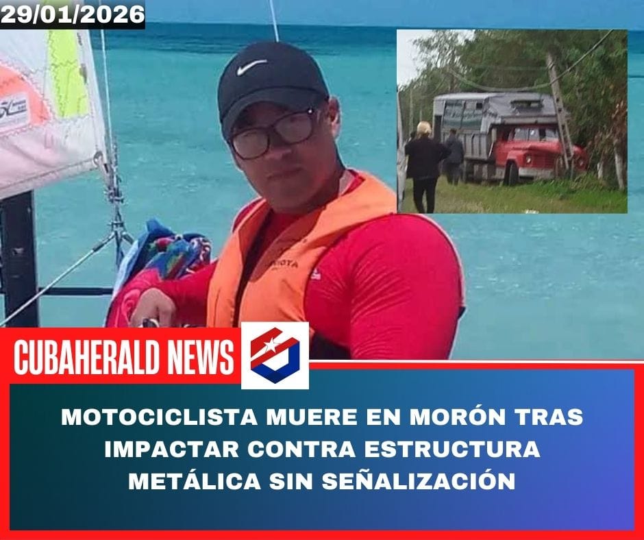 Motociclista muere en Morón tras impactar contra estructura metálica sin señalización