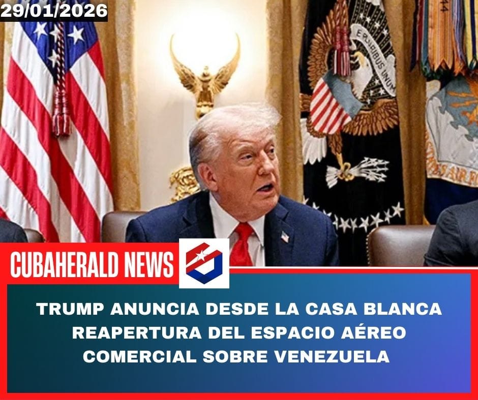 Trump anuncia desde la Casa Blanca reapertura del espacio aéreo comercial sobre Venezuela