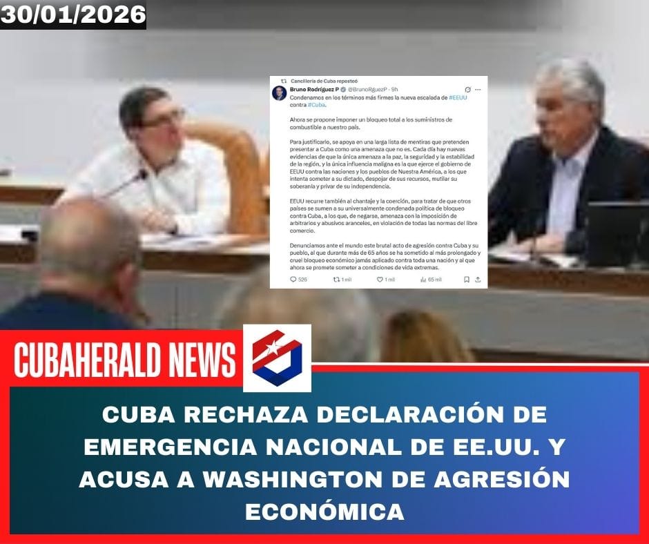 Cuba rechaza declaración de emergencia nacional de EE.UU. y acusa a Washington de agresión económica