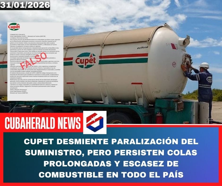 CUPET desmiente paralización del suministro, pero persisten colas prolongadas y escasez de combustible en todo el país