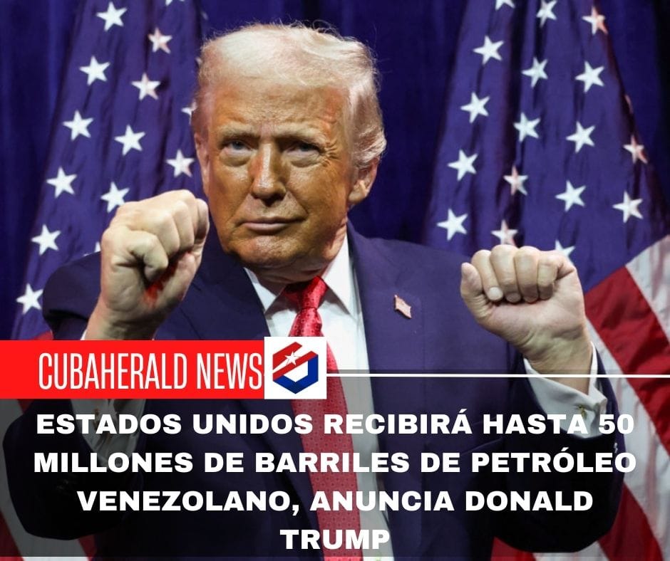 Estados Unidos recibirá hasta 50 millones de barriles de petróleo venezolano, anuncia Donald Trump