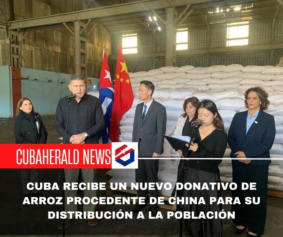 Cuba recibe un nuevo donativo de arroz procedente de China para su distribución a la población