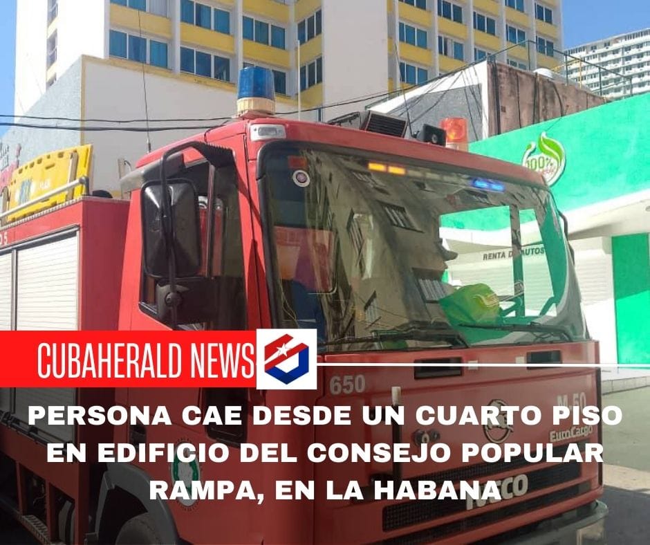 Persona cae desde un cuarto piso en edificio del Consejo Popular Rampa, en La Habana
