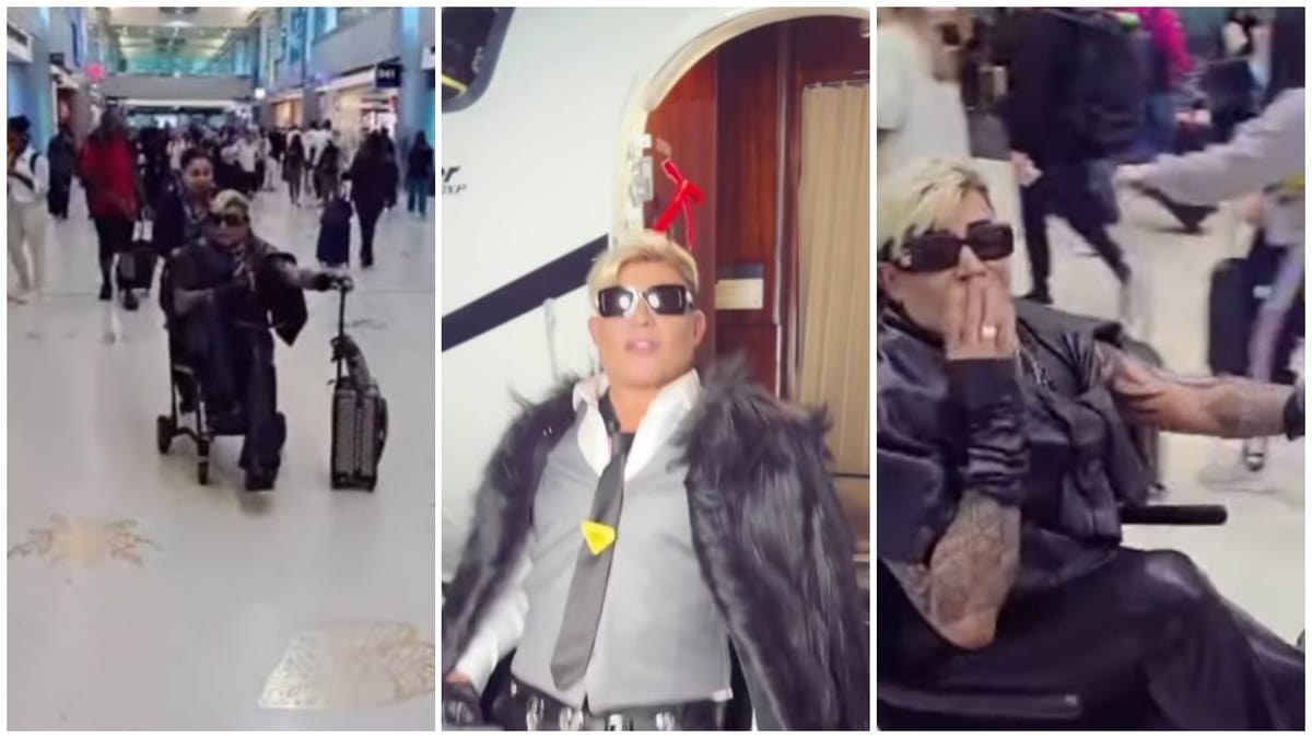 Eduardo Antonio, "El Divo de Placetas", llega a Miami en jet privado y se despide en silla de ruedas