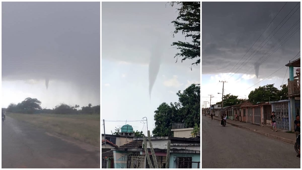 Reportan formación de tromba en altura durante tormenta local severa en Camagüey