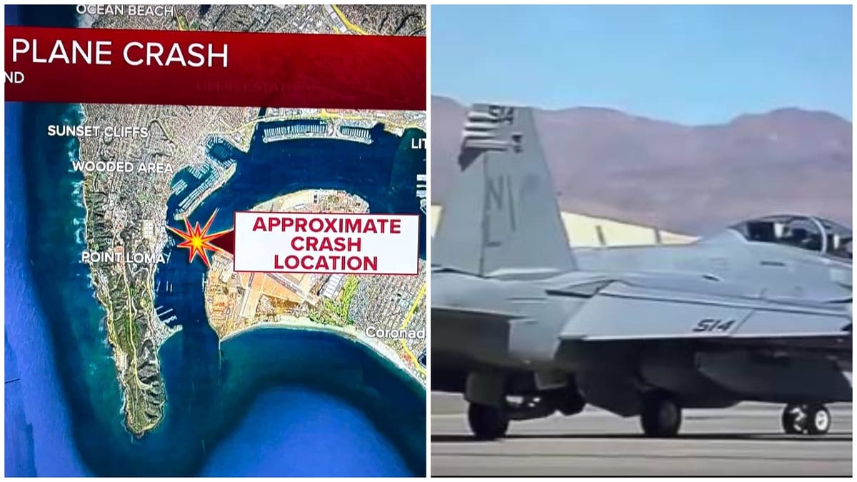 Se estrella avión militar en la Bahía de San Diego