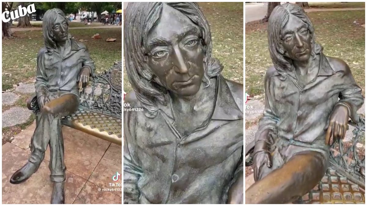 Otra vez sin lentes: la estatua de John Lennon en La Habana vuelve a ser víctima del vandalismo