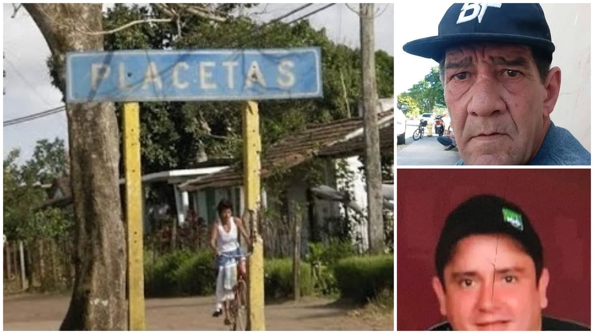 Señal de Placetas y personas diversas.