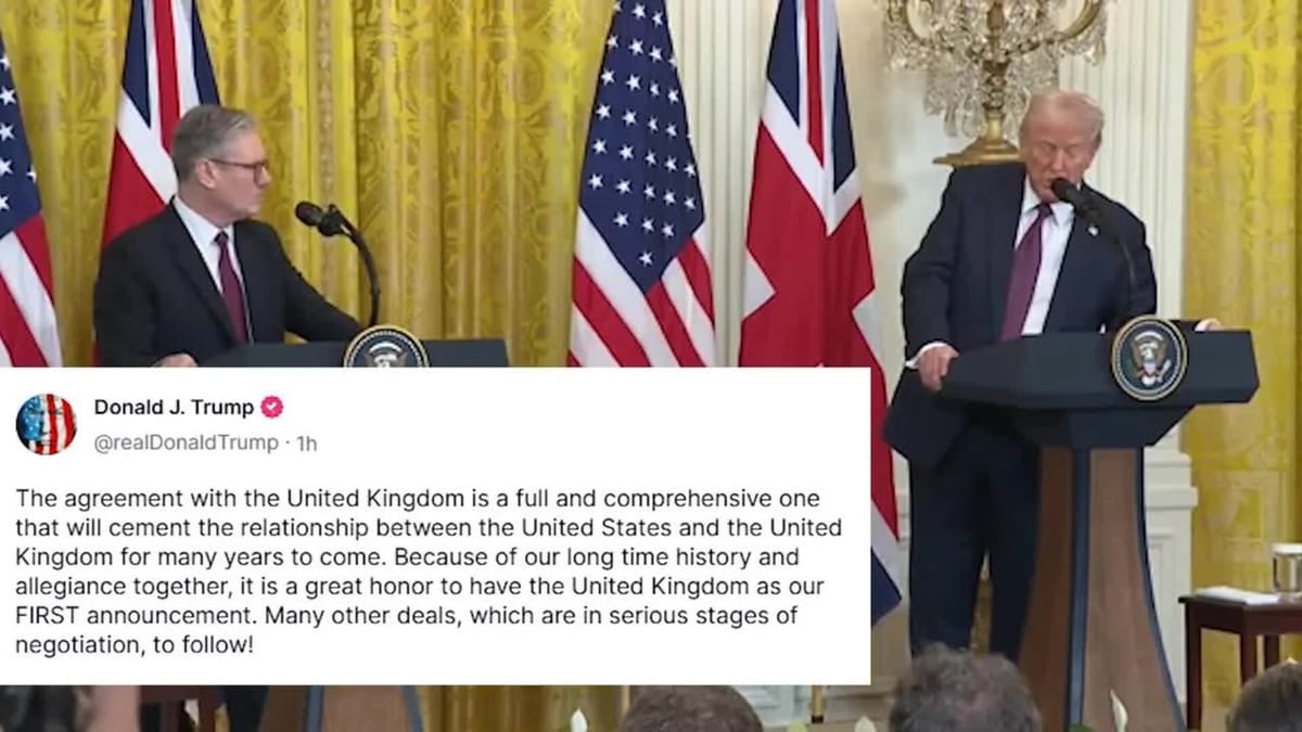 Trump anuncia acuerdo comercial “completo e integral” con Reino Unido