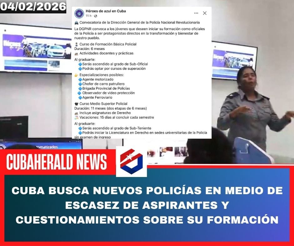 Cuba busca nuevos policías en medio de escasez de aspirantes y cuestionamientos sobre su formación