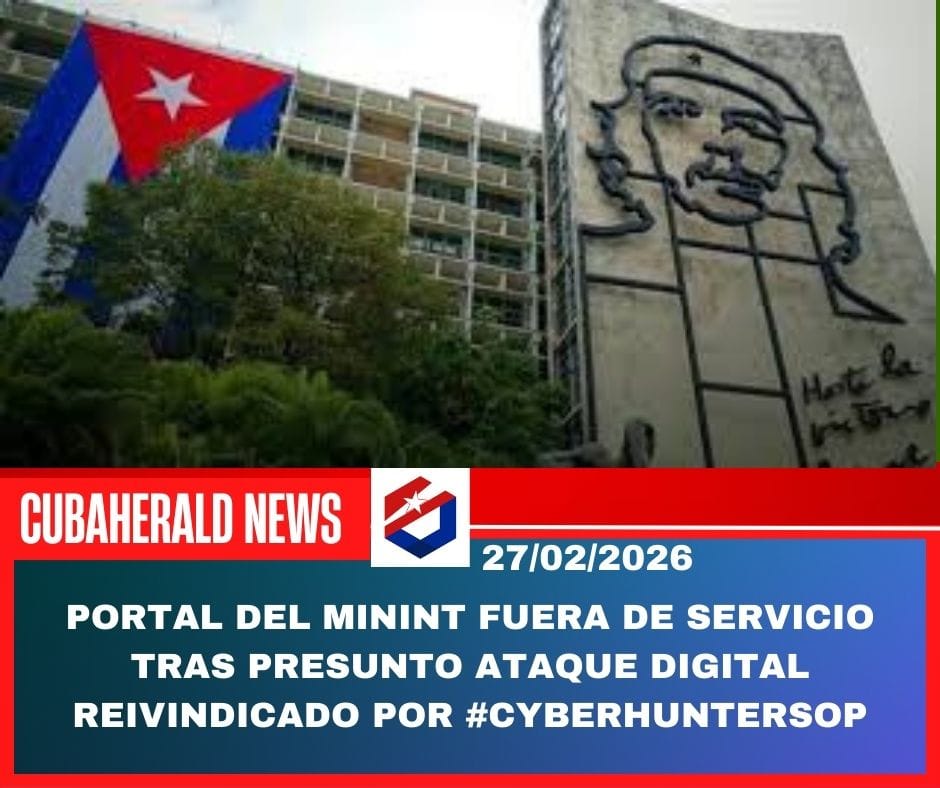 Portal del MININT fuera de servicio tras presunto ataque digital reivindicado por #CyberHuntersOp