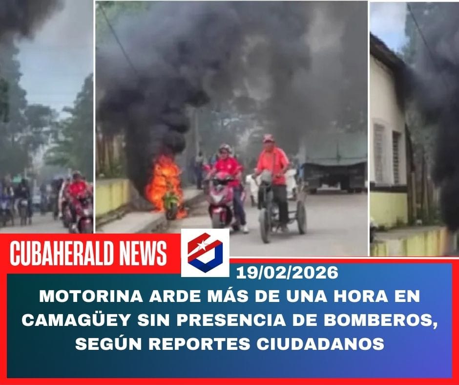 Motorina arde más de una hora en Camagüey sin presencia de bomberos, según reportes ciudadanos