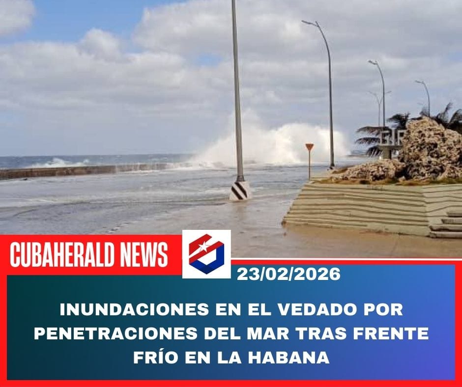 Inundaciones en El Vedado por penetraciones del mar tras frente frío en La Habana