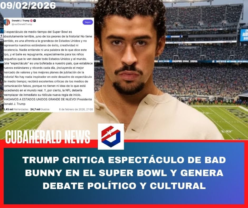 Trump critica espectáculo de Bad Bunny en el Super Bowl y genera debate político y cultural