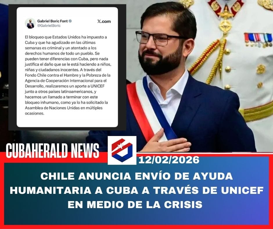 Chile anuncia envío de ayuda humanitaria a Cuba a través de UNICEF en medio de la crisis de abastecimiento