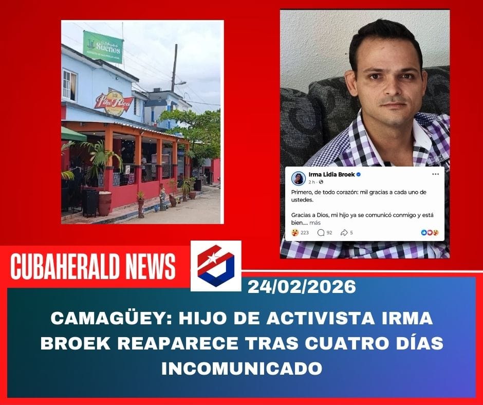 Camagüey: hijo de activista Irma Broek reaparece tras cuatro días incomunicado