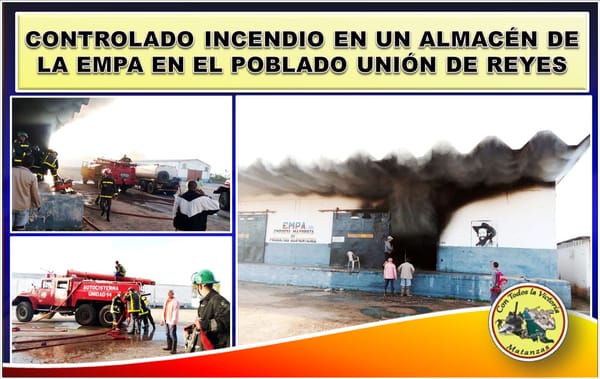 Bomberos controlan incendio en almacén, Unión de Reyes