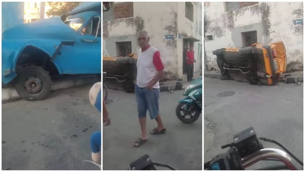 Imágenes de accidentes y vehículos volcados en la calle