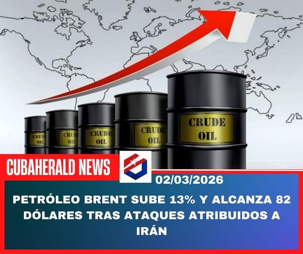 Petróleo Brent sube 13% y alcanza 82 dólares tras ataques atribuidos a Irán