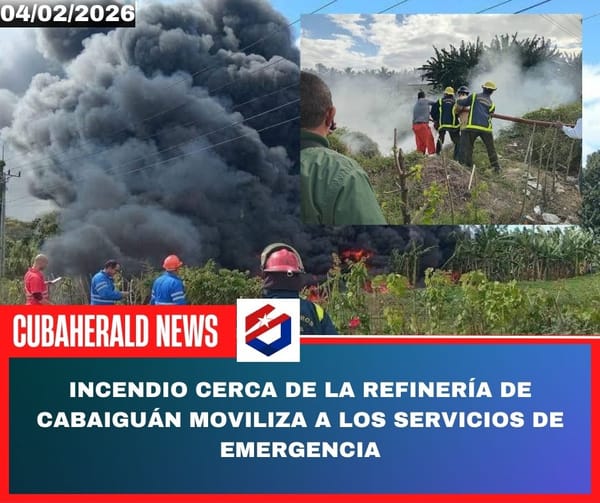 Incendio cerca de la refinería de Cabaiguán moviliza a los servicios de emergencia
