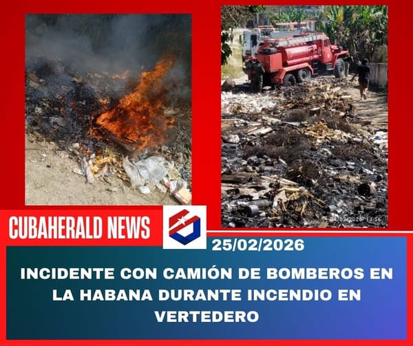 Incidente con camión de bomberos en La Habana durante incendio en vertedero