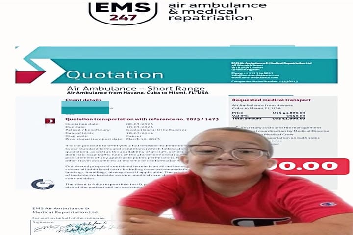 Cubanos en Miami logran asegurar avión ambulancia para trasladar al niño Damir Ortiz a EE.UU.