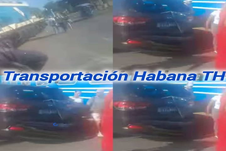 Cuatro imágenes de coches y transporte urbano