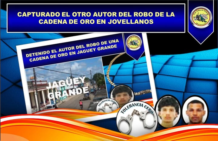 Detienen al Segundo Implicado en el Violento Robo de una Cadena de Oro en Jovellanos