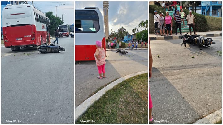 Accidente de tránsito en Morón involucra a un ómnibus y una motorina