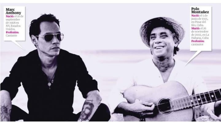 Marc Anthony y Polo Montañez, cantantes con guitarra