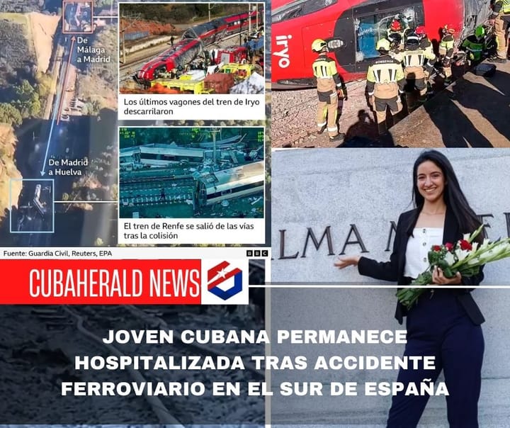 Joven cubana permanece hospitalizada tras accidente ferroviario en el sur de España