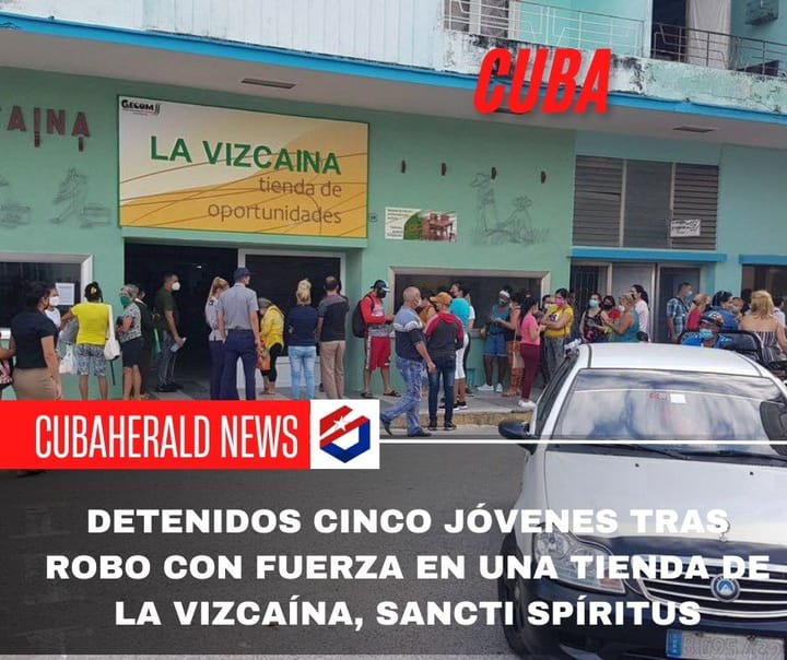 Detenidos cinco jóvenes tras robo con fuerza en una tienda de La Vizcaína, Sancti Spíritus