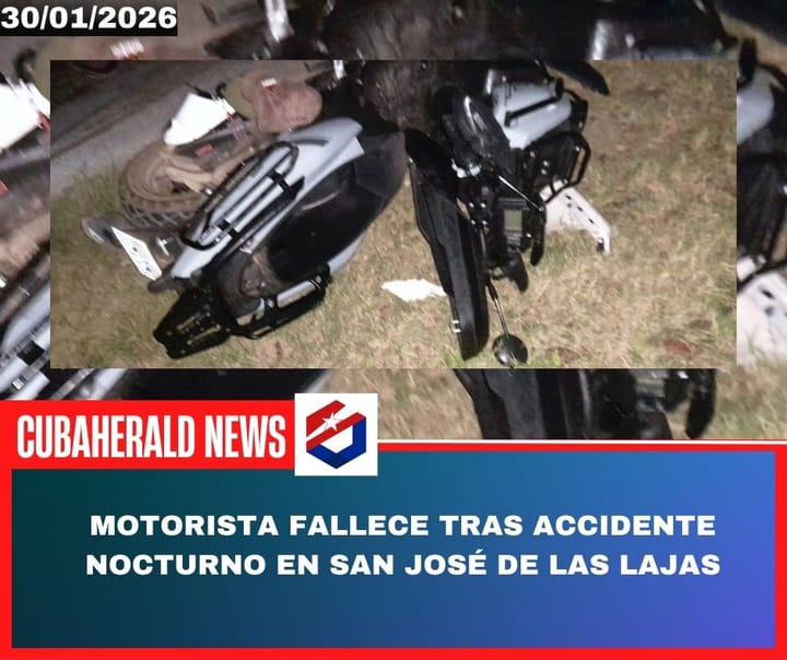 Motorista fallece tras accidente nocturno en San José de las Lajas