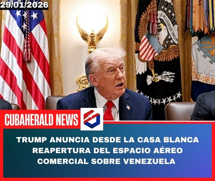 Trump anuncia desde la Casa Blanca reapertura del espacio aéreo comercial sobre Venezuela