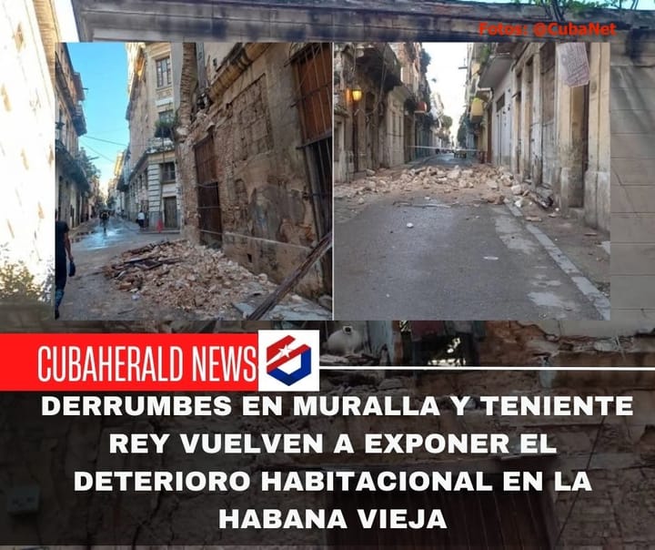 Derrumbes en Muralla y Teniente Rey vuelven a exponer el deterioro habitacional en La Habana Vieja