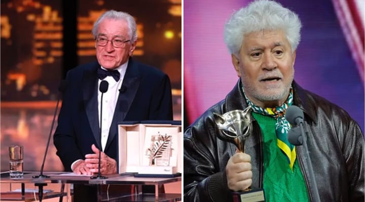 Dos hombres recibiendo premios en eventos distintos.