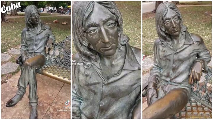 Otra vez sin lentes: la estatua de John Lennon en La Habana vuelve a ser víctima del vandalismo