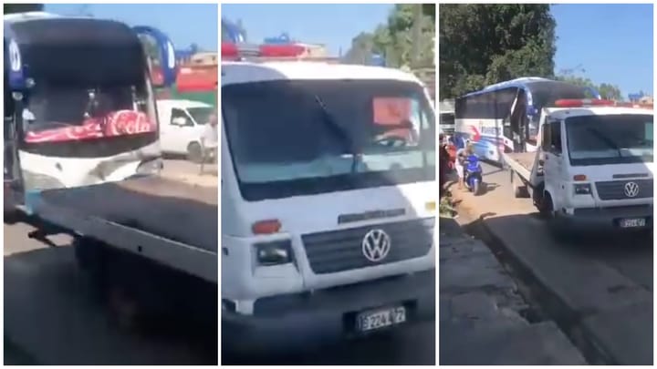 Conmoción en Cárdenas: Camión embiste varias veces a autobús estatal en aparente arrebato del conductor